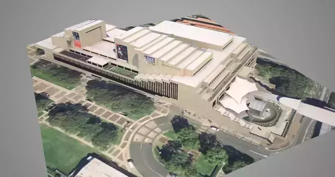 Queensland Performing Art Center QPAC Low-poly 3D model