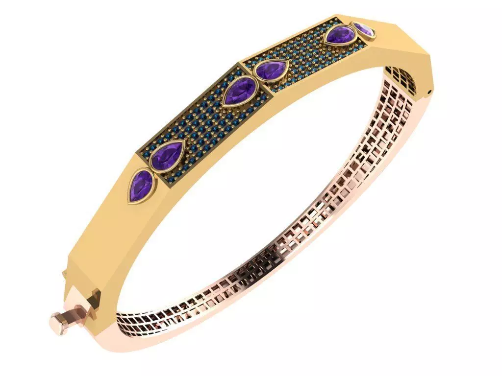 Custom Design Gold Bracelet 3D print model_0