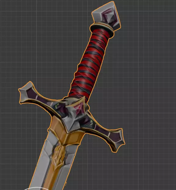 fantasy sword 3D model_2