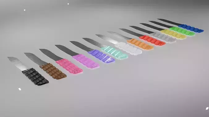Knife Bundle - 13 Colors - Game Ready Low Poly PBR Pack