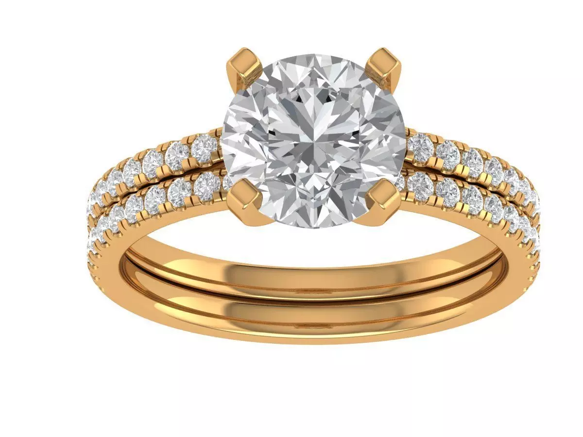 Round Enagagement Ring 3D print model_2