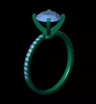 Round Enagagement Ring 3D print model_15