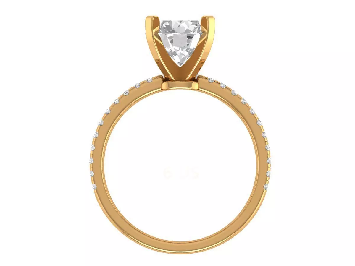 Round Enagagement Ring 3D print model_5