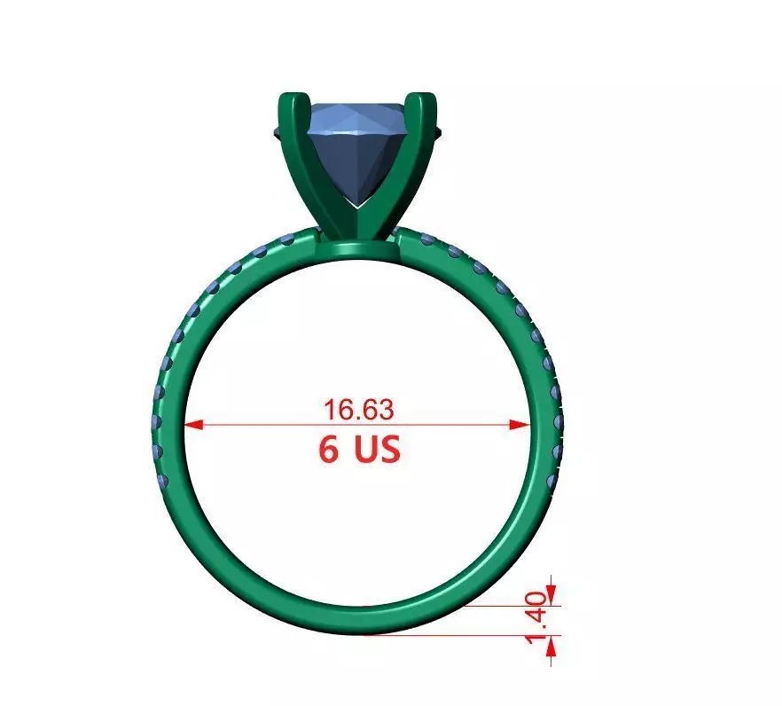 Round Enagagement Ring 3D print model_13
