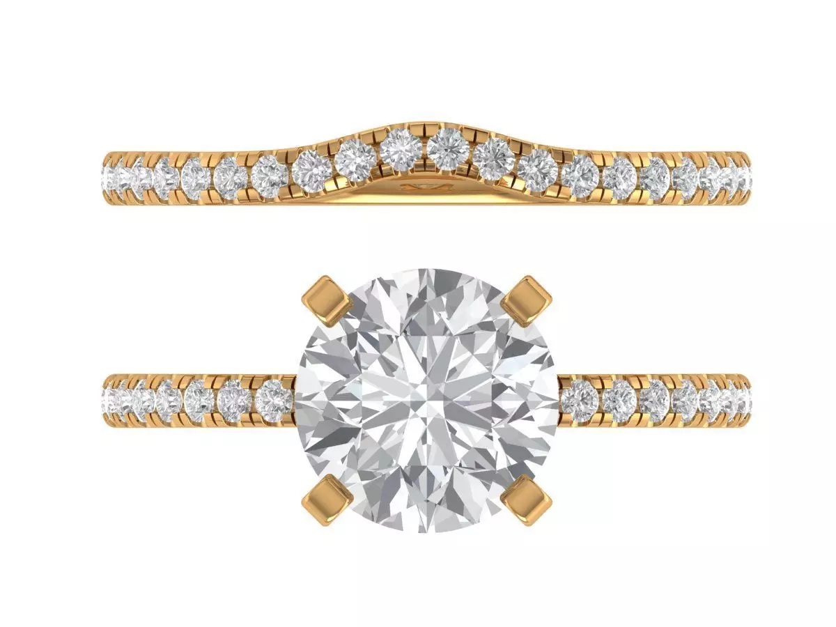 Round Enagagement Ring 3D print model_1