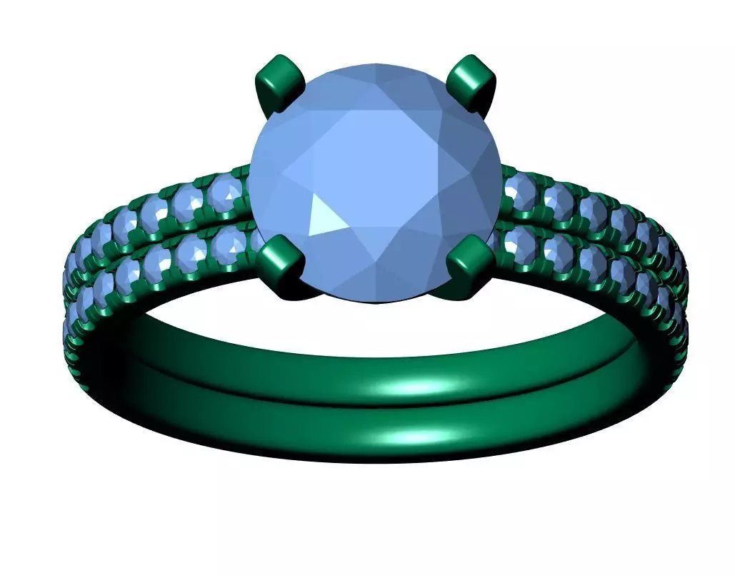 Round Enagagement Ring 3D print model_12