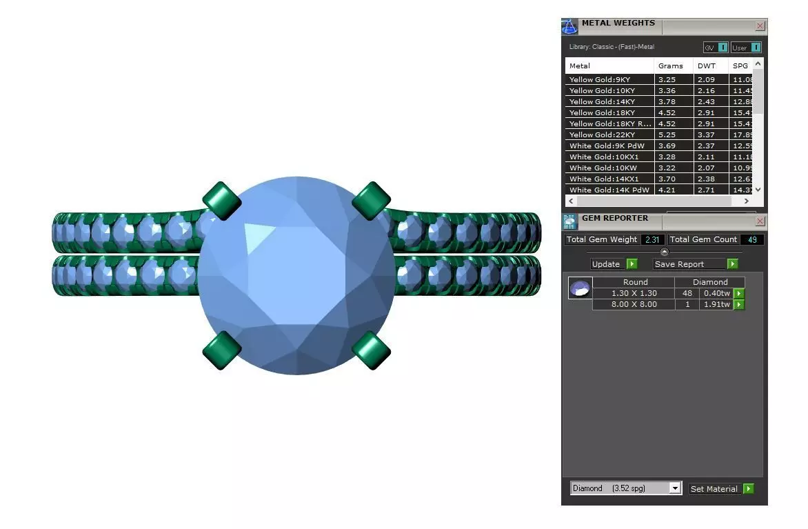 Round Enagagement Ring 3D print model_9
