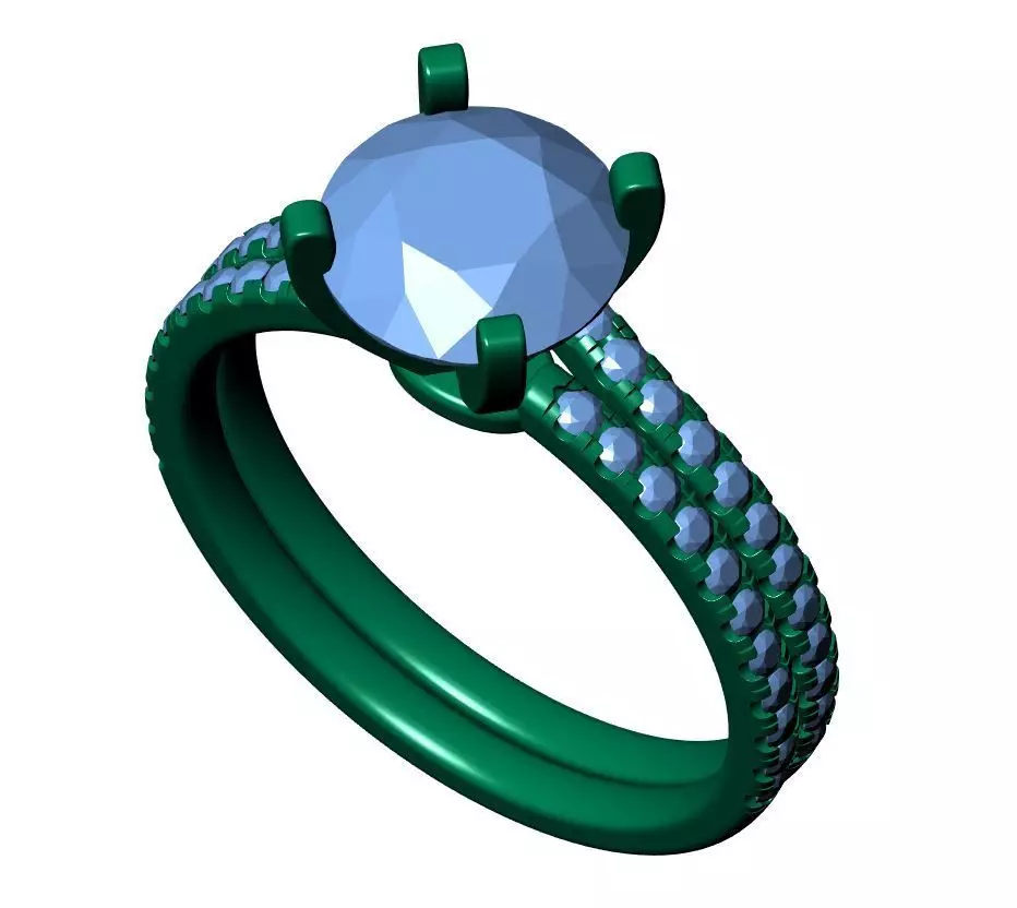 Round Enagagement Ring 3D print model_8