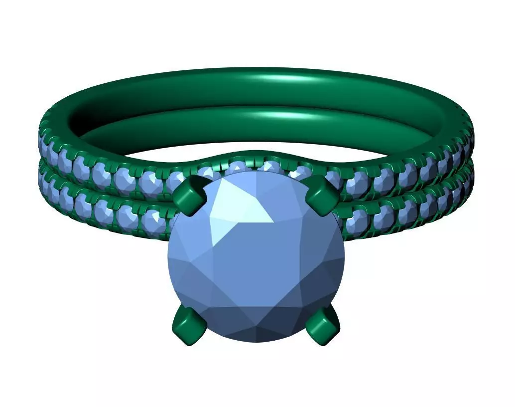 Round Enagagement Ring 3D print model_11