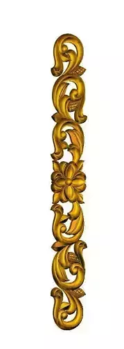 Decorative Floral Scroll STL Carving