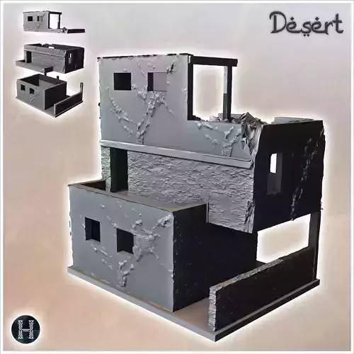Desert building with flat roof terrace and wall 12 - Canyon Sand