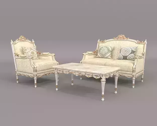 Classic European style Sofa and Armchair set 9