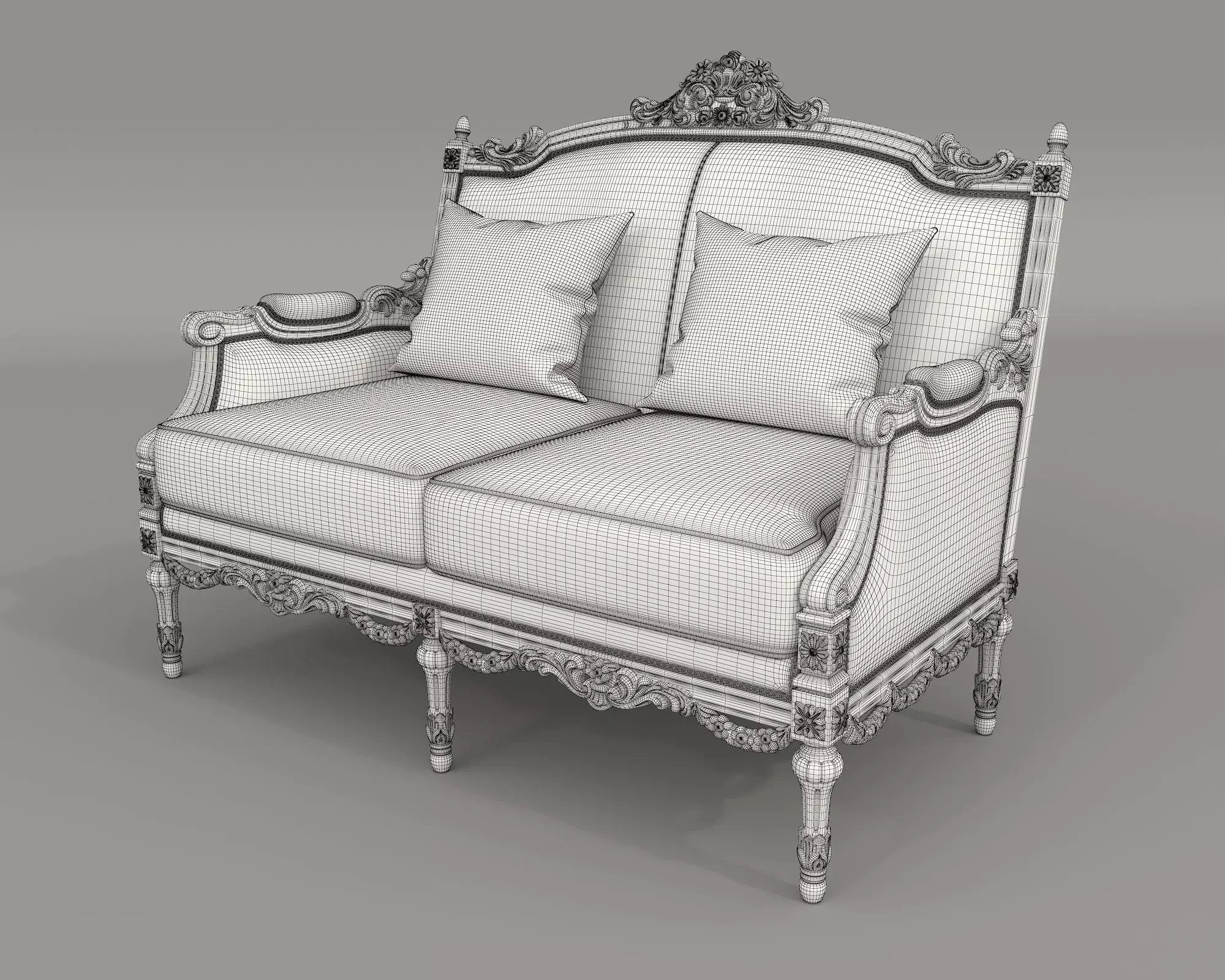 Classic European style Sofa and Armchair set 9 3D model_10