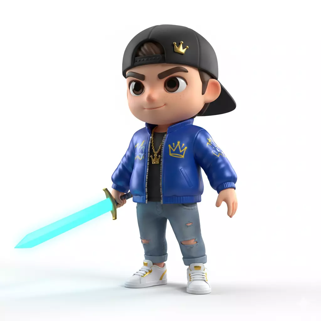 Chibi Arthur Street King 3D Model Urban Fantasy Character 3D model_0