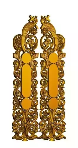 Doors Pairs - Design with Birds and Floral Motifs