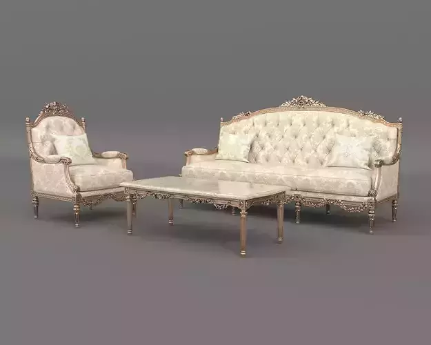 Classic European style Sofa and Armchair set 10