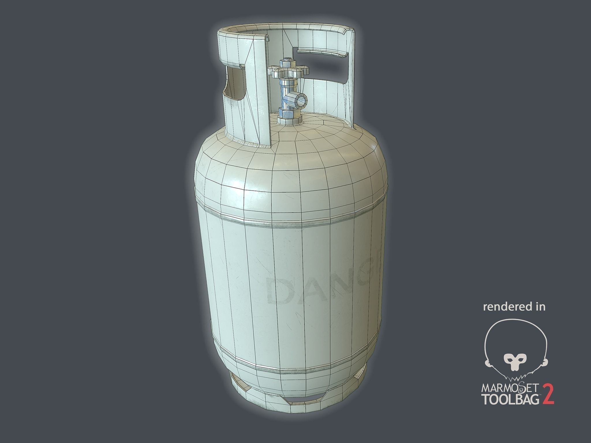 Gas Bottle 27L Low-poly 3D model_5