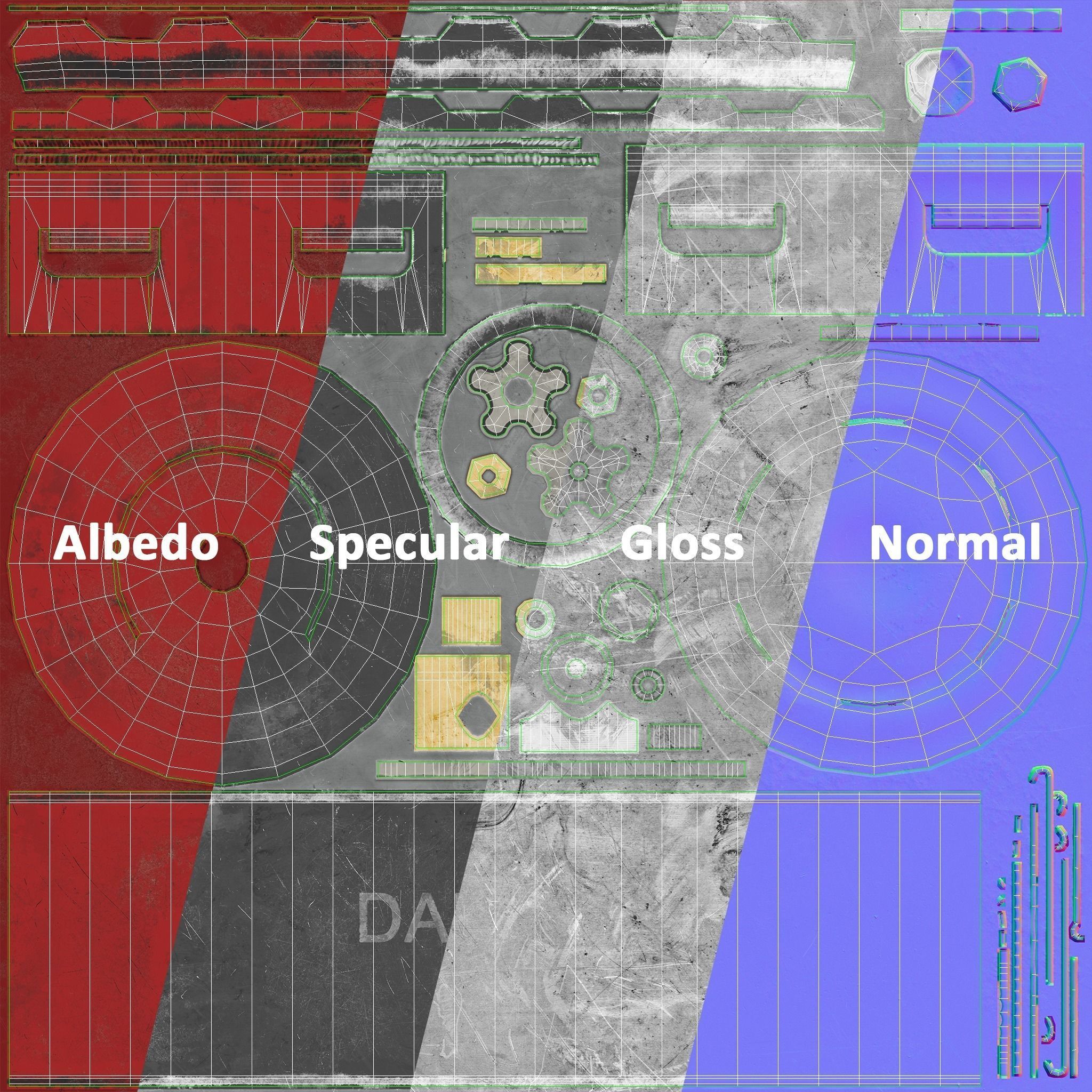 Gas Bottle 27L Low-poly 3D model_9