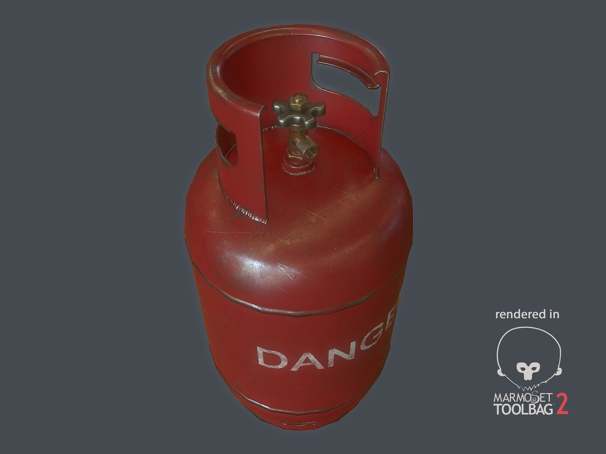 Gas Bottle 27L Low-poly 3D model_3
