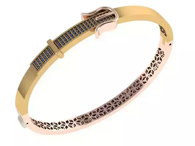 Custom Design Gold Bracelet and Ring 3D print model