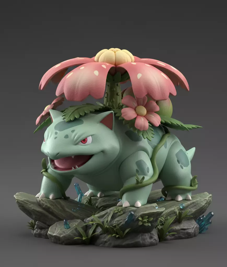 Premium Venusaur Pokemon Collectible Figurine STL Free 3D print model