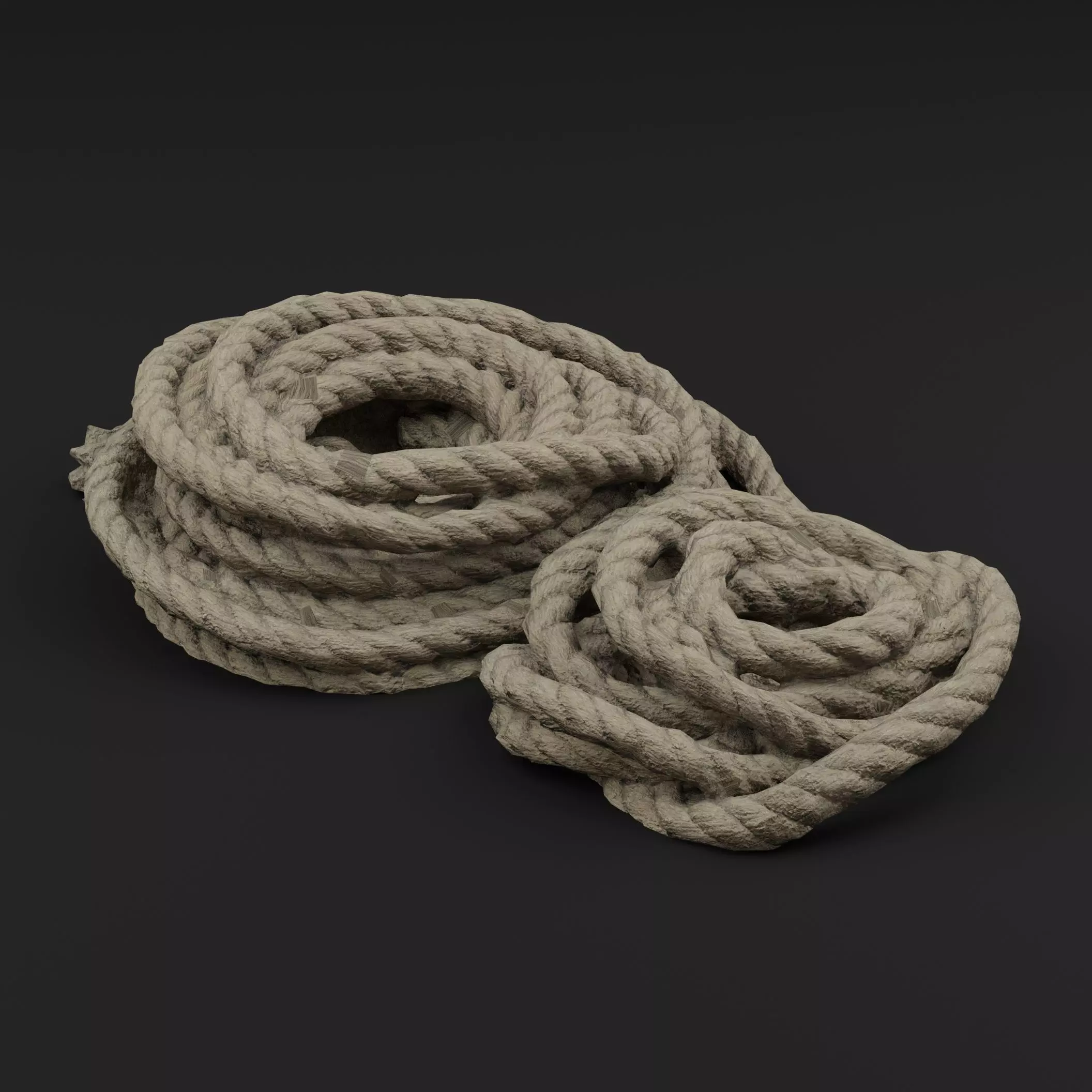 Bundled Rope Coils Low-poly 3D model_5