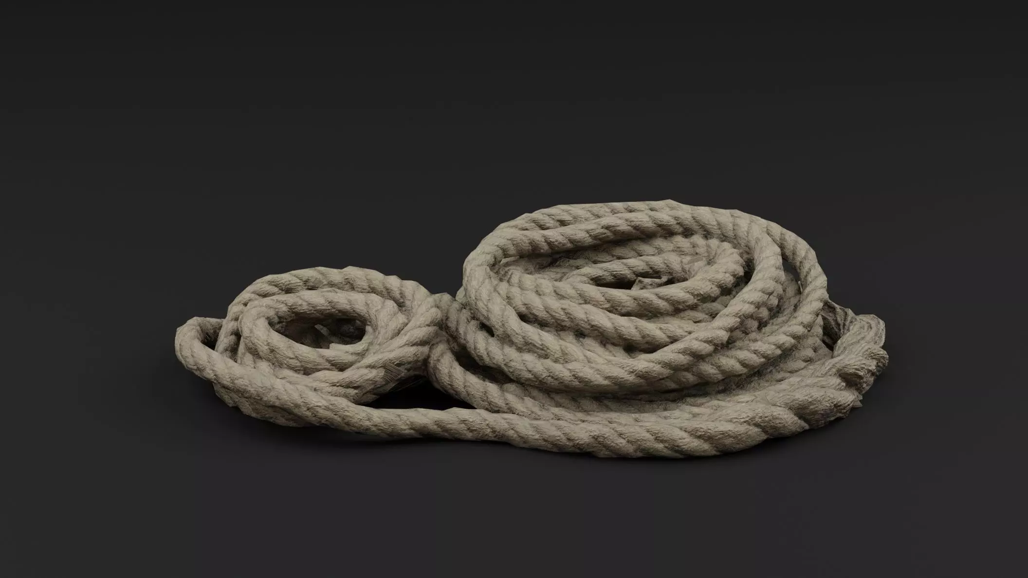 Bundled Rope Coils Low-poly 3D model_0