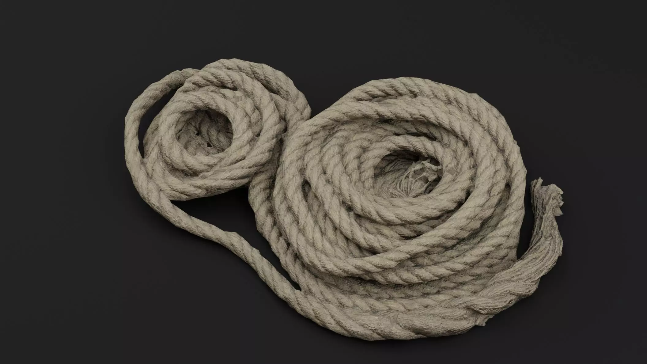 Bundled Rope Coils Low-poly 3D model_4