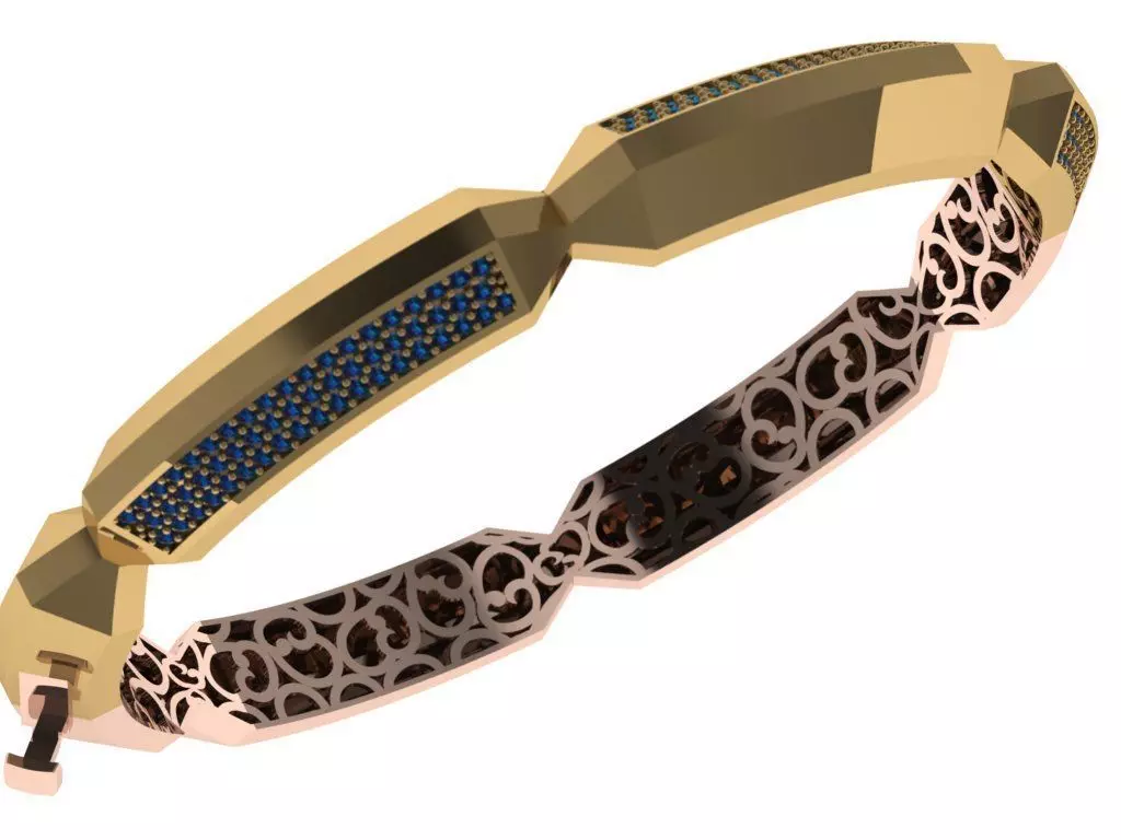 Custom Design Gold Bracelet 3D print model_0