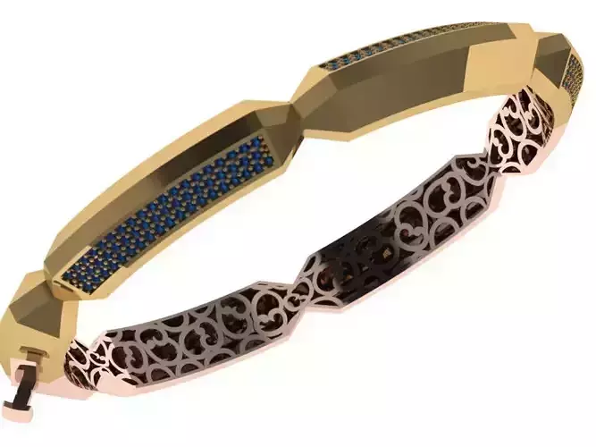 Custom Design Gold Bracelet 3D print model