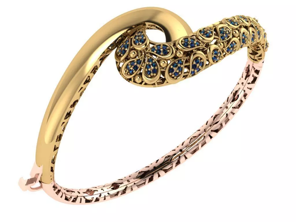 Custom Design Gold Bracelet 3D print model_0