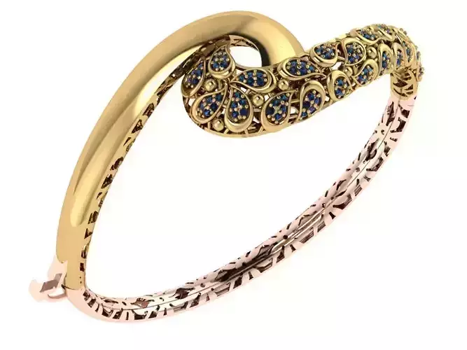 Custom Design Gold Bracelet 3D print model Custom Design Gold Bracelet 3D print model