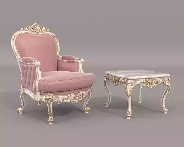 Classic European Style Coffee Table and Armchair 38