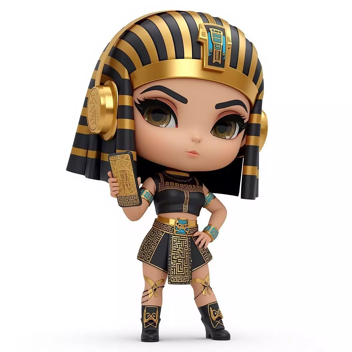 Chibi Cleopatra Cyber Queen 3D Model Urban Royalty 3D model_0