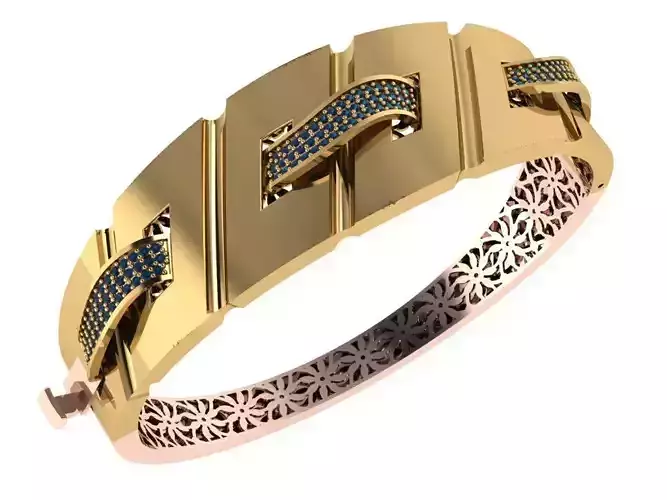 Custom Design Gold Bracelet 3D print model