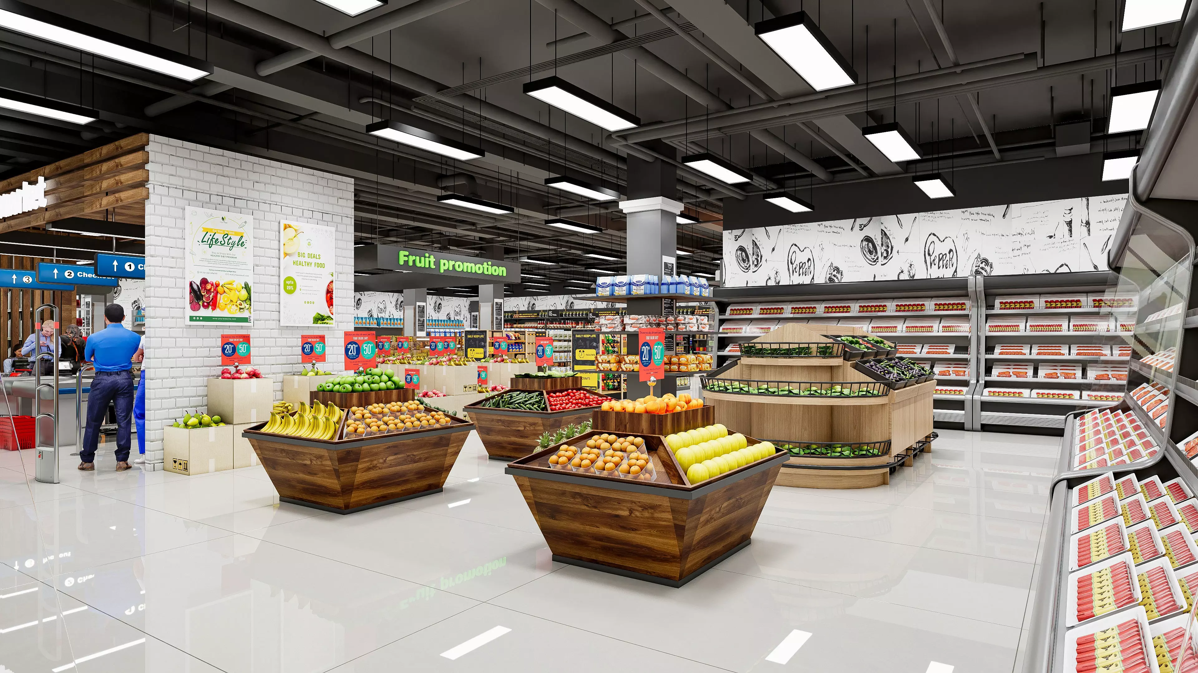 Supermarket Hypermarket Convenience Store 4 3D model_8