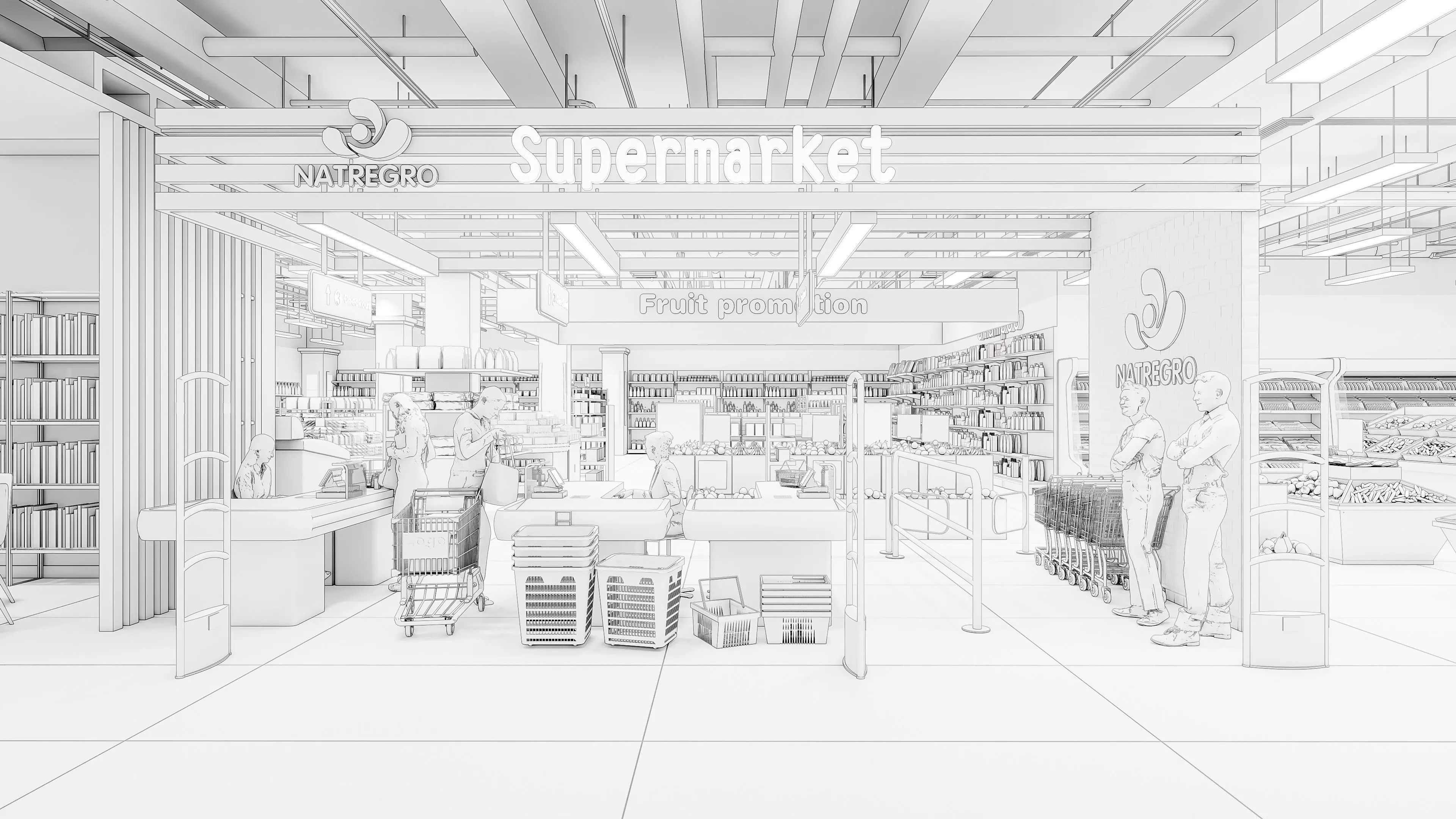 Supermarket Hypermarket Convenience Store 4 3D model_28