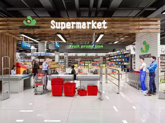Supermarket Hypermarket Convenience Store 4 3D model