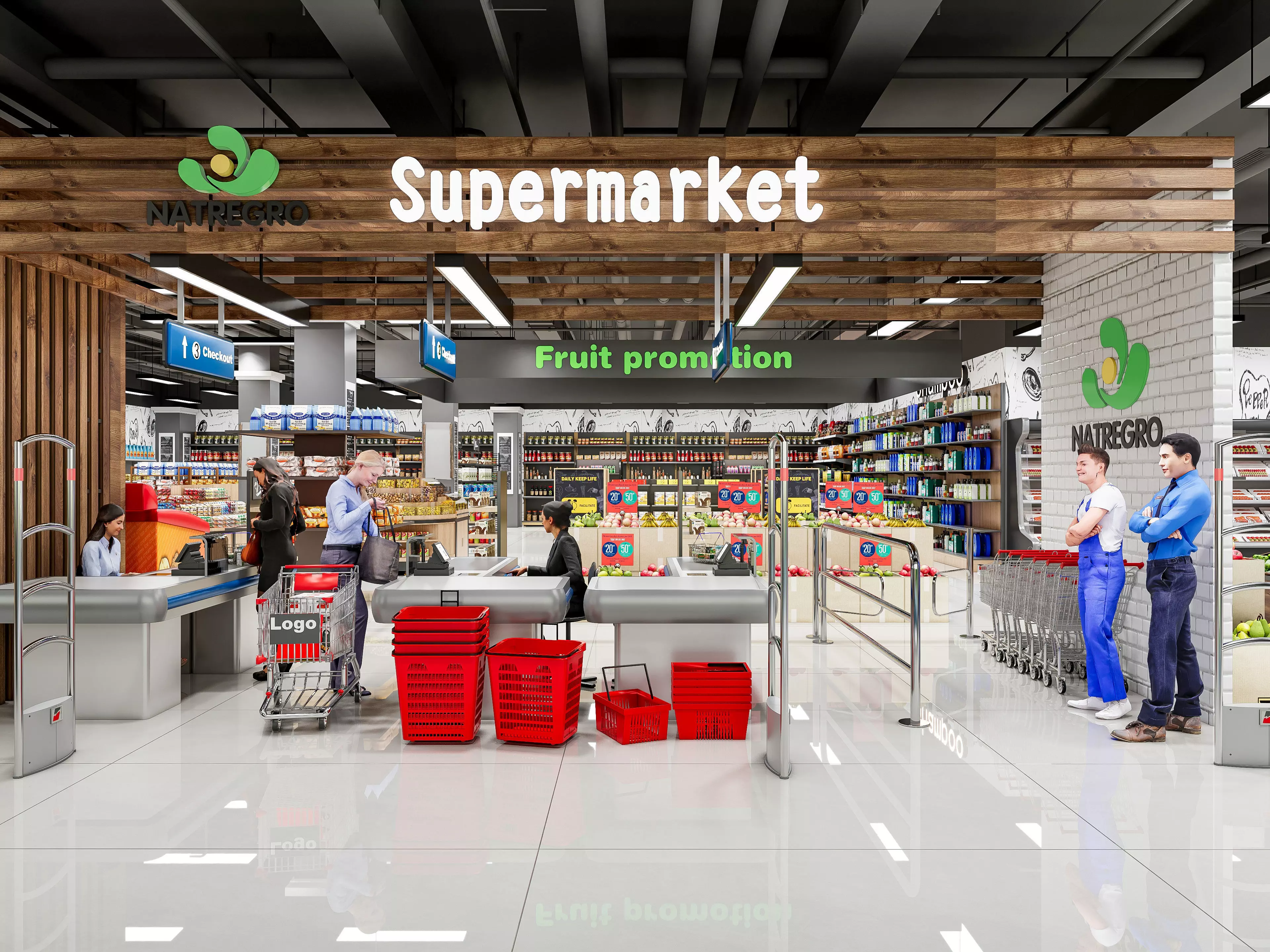 Supermarket Hypermarket Convenience Store 4 3D model_0