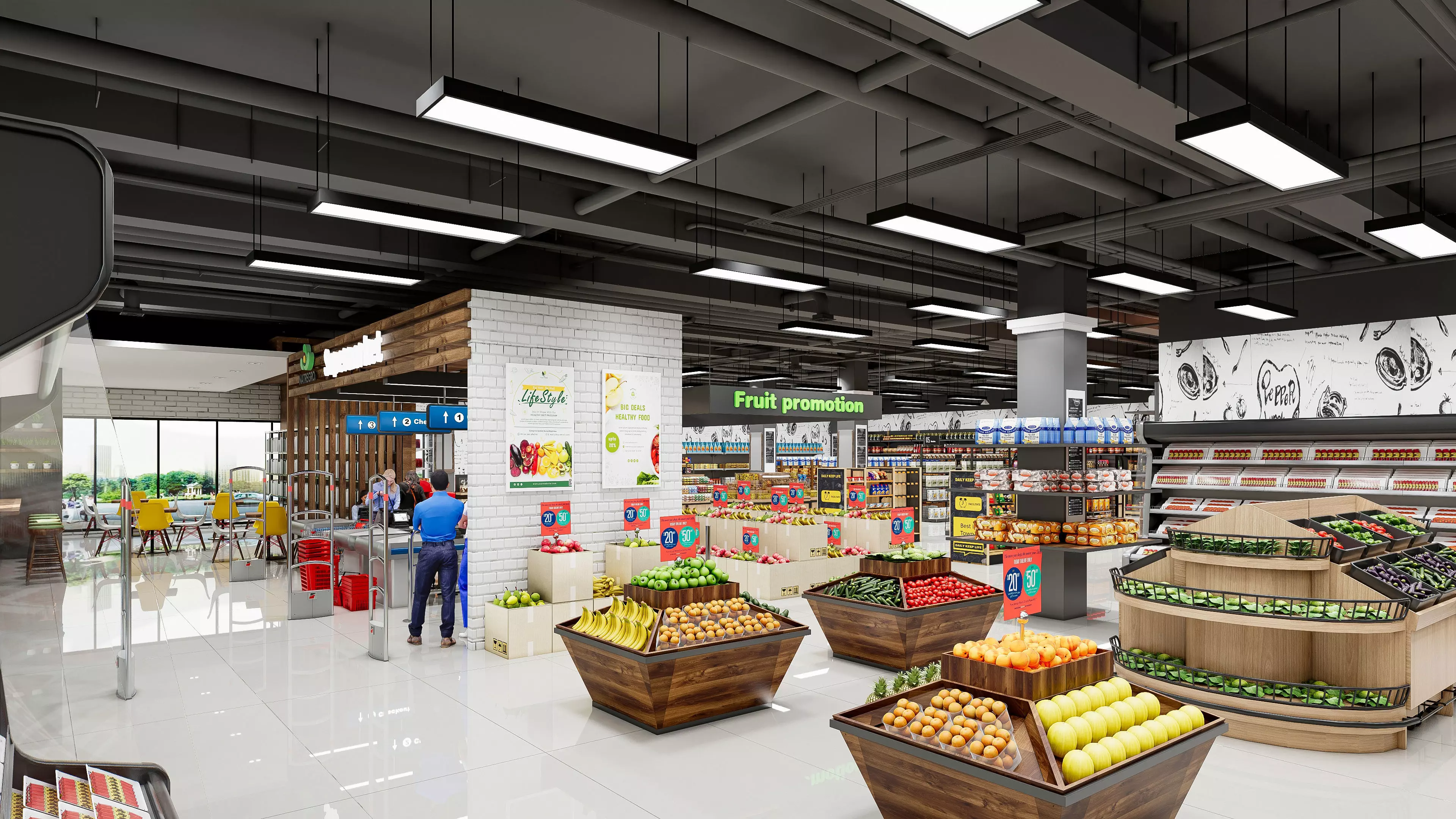 Supermarket Hypermarket Convenience Store 4 3D model_4