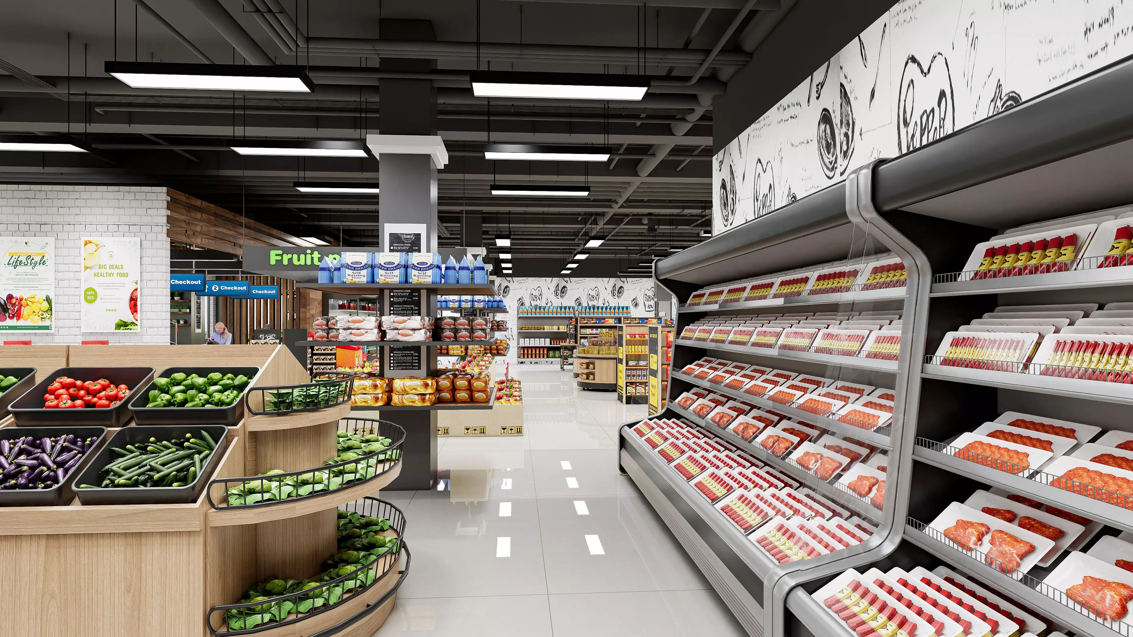 Supermarket Hypermarket Convenience Store 4 3D model_10