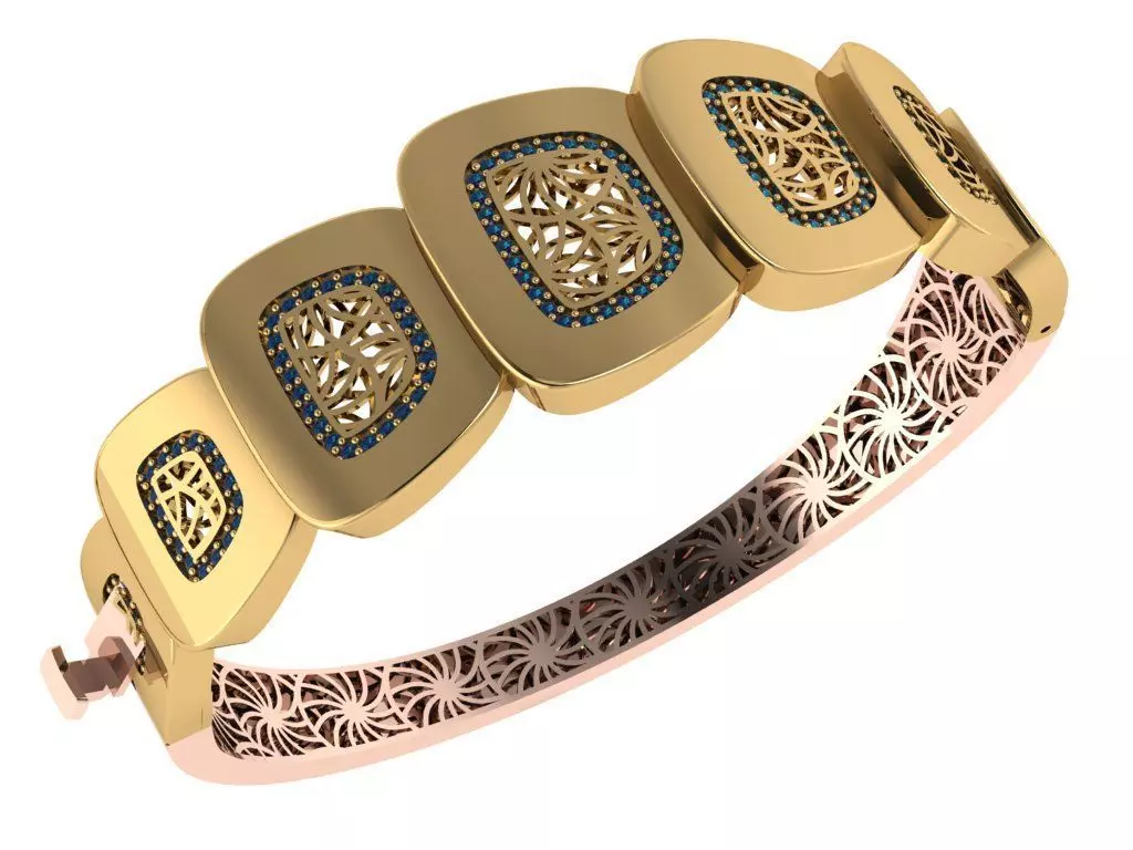 Custom Design Gold Bracelet 3D print model_0