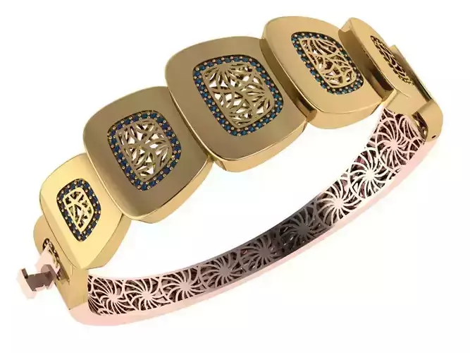 Custom Design Gold Bracelet 3D print model Custom Design Gold Bracelet 3D print model