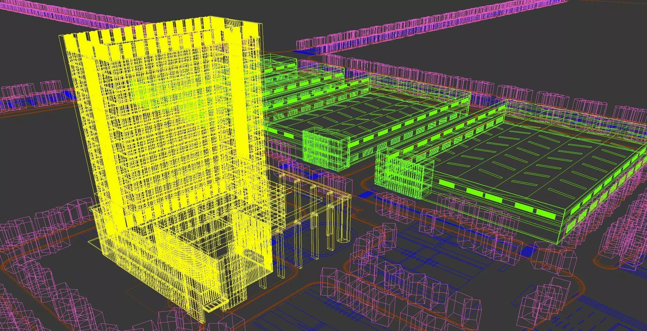 Modern Industrial Campus with HQ Tower 3D model_5