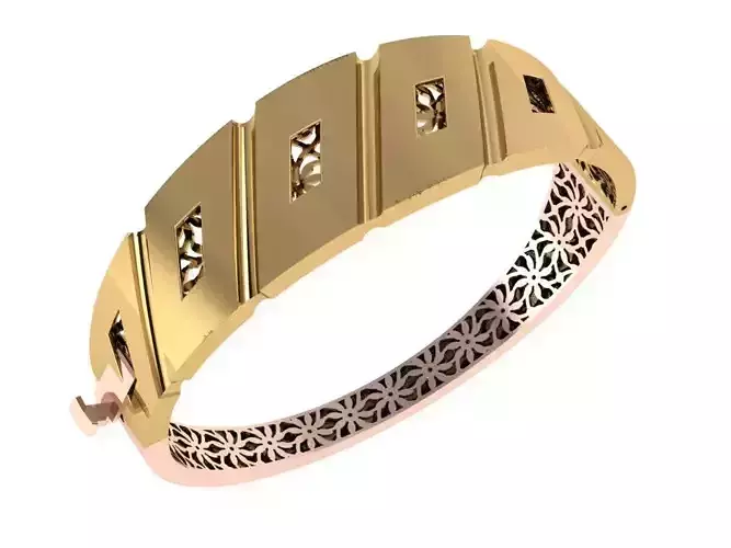Custom Design Gold Bracelet 3D print model