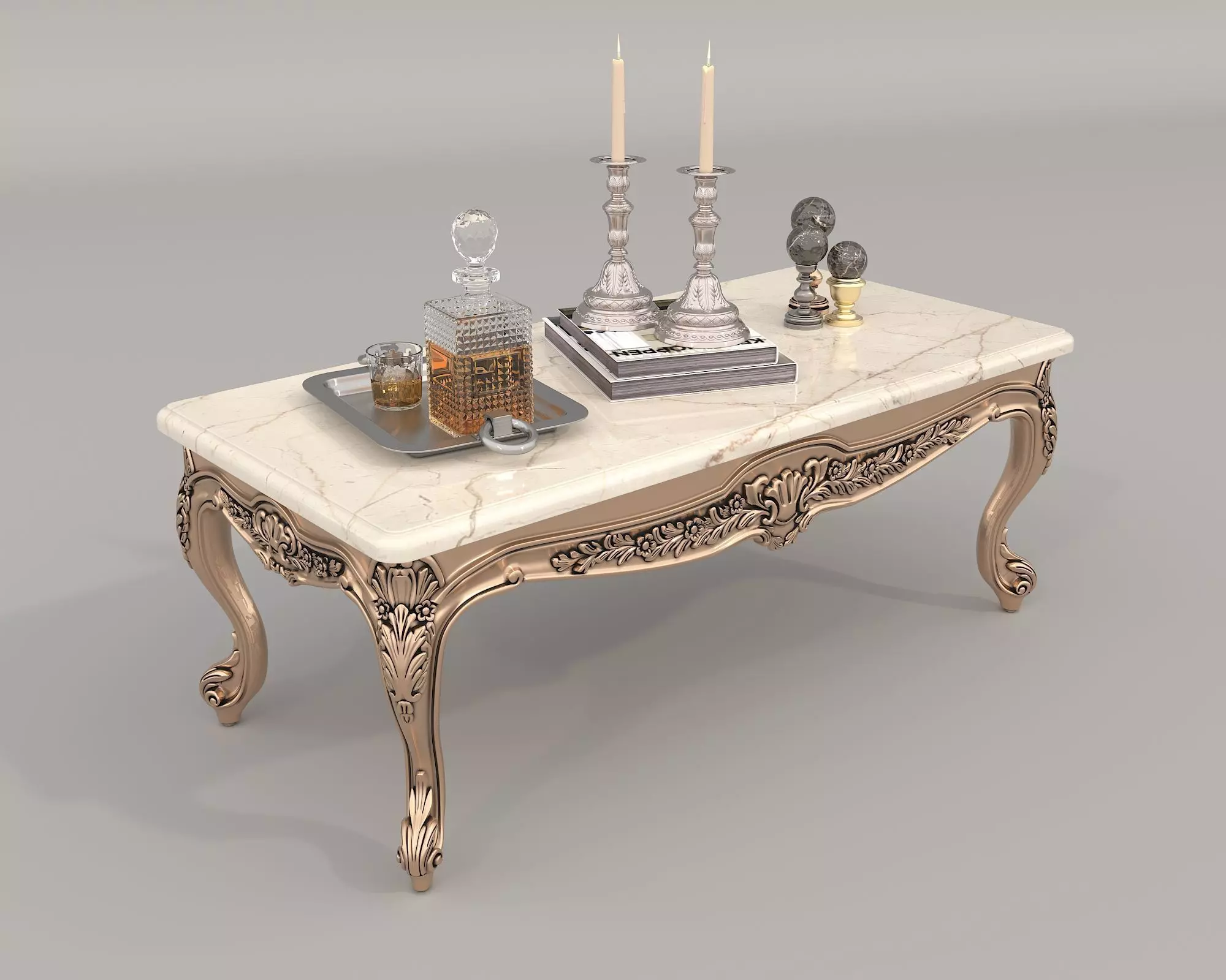 Classic European style Sofa and Armchair set 11 3D model_6