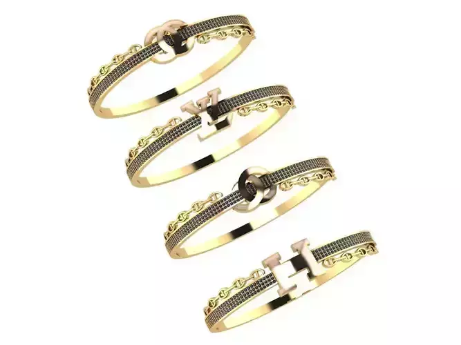 Custom Design Gold Bracelet 3D print model