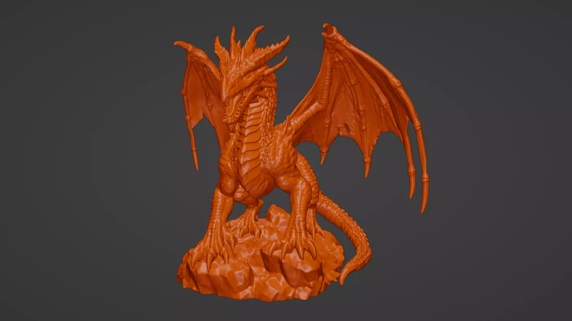 3D Printable Stl Majestic Dragon Sculpture 3D print model_0