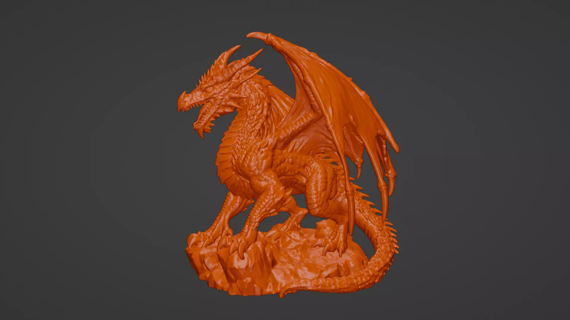 3D Printable Stl Majestic Dragon Sculpture 3D print model_1