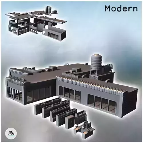 Modern supermarket with sign tank and indoor furniture 6 - Moder